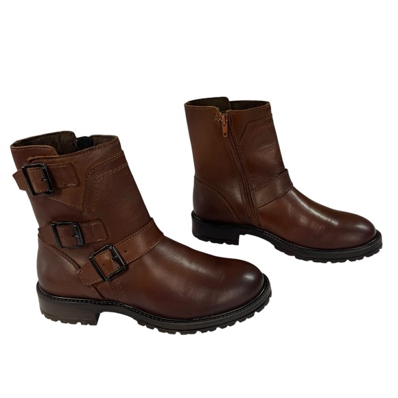 Bootlegger‎ Astra Buckled Moto Boots Womens Size EU38 US7-7.5 - Picture 2 of 14